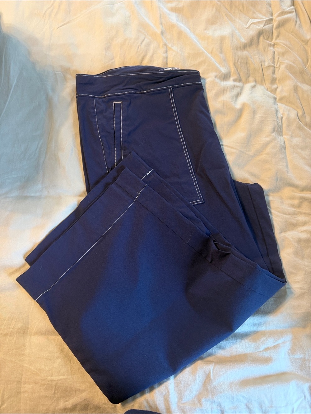 Chico's Wide-Leg Pants in Navy with Contrast Stitching